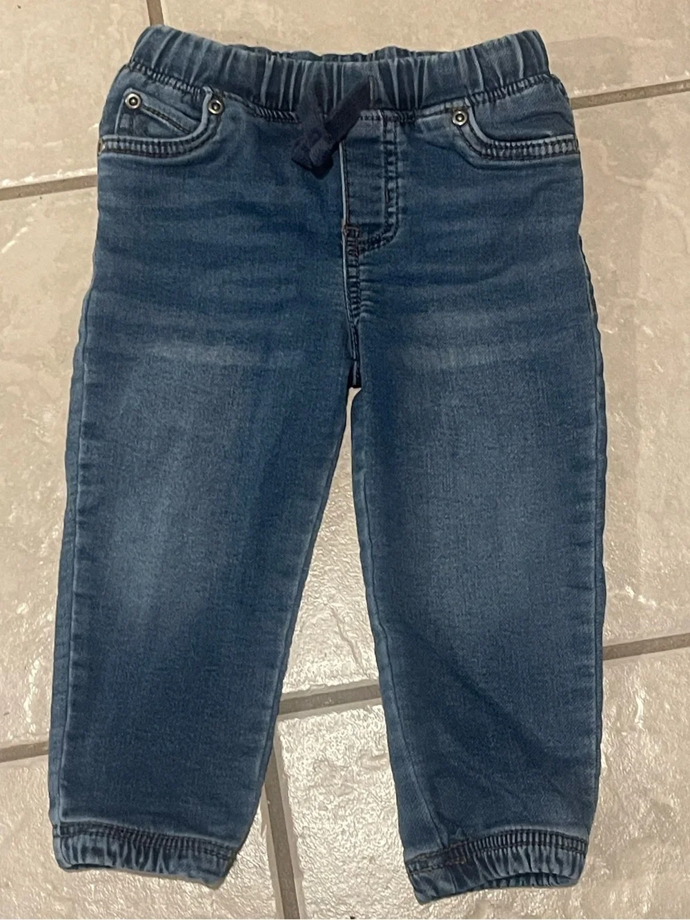 Carter's Kids Dark Blue Elastic Waist Jogger Jeans Size 24m